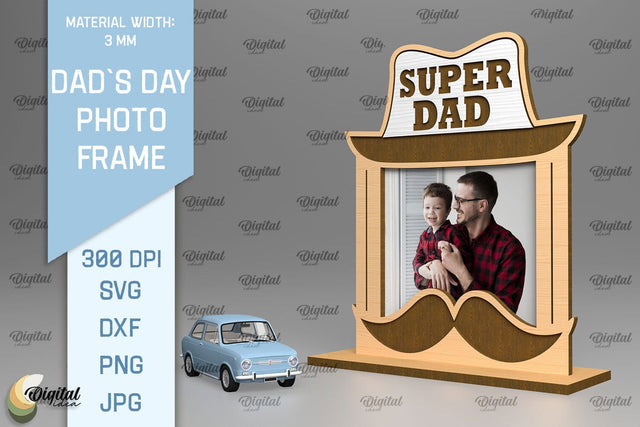 Dads Day Photo Frame SVG. Photo Frame Laser Cut SVG Evgenyia Guschina 