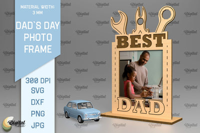 Dads Day Photo Frame SVG. Photo Frame Laser Cut SVG Evgenyia Guschina 