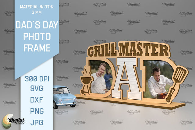 Dads Day Photo Frame SVG. Photo Frame Laser Cut SVG Evgenyia Guschina 