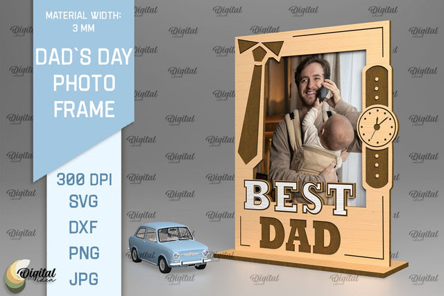 Dads Day Photo Frame SVG. Photo Frame Laser Cut SVG Evgenyia Guschina 