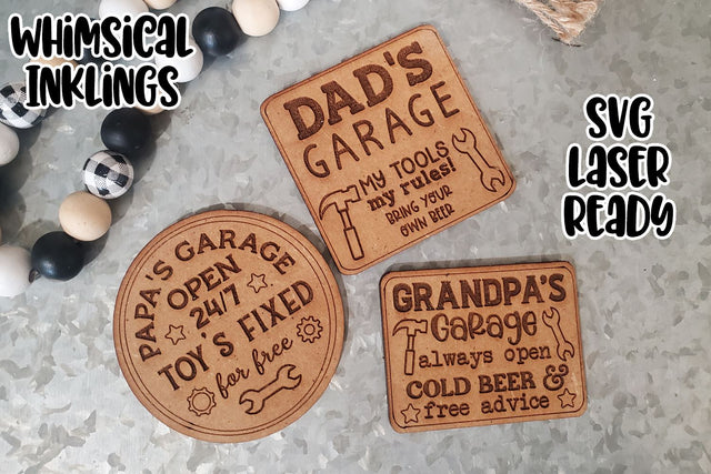 Dads Garage Magnets Laser SVG set SVG Whimsical Inklings 