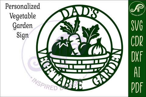 Dad's Vegetable Garden Sign SVG, Laser Cut Vegetable SVG APInspireddesigns 