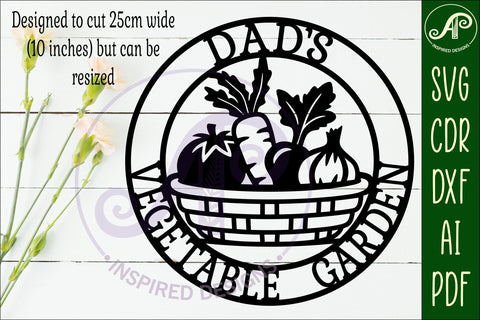 Dad's Vegetable Garden Sign SVG, Laser Cut Vegetable SVG APInspireddesigns 