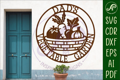 Dad's Vegetable Garden Sign SVG, Laser Cut Vegetable SVG APInspireddesigns 