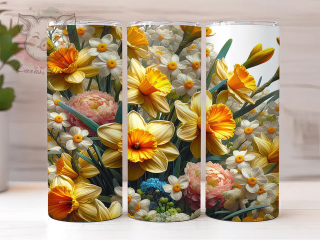 Daffodil Flowers 20 oz Skinny Tumbler Sublimation Design, Straight & Tapered Tumbler Png, Daffodil Tumbler Png, Digital Download PNG Sublimation Lara' s Designs 