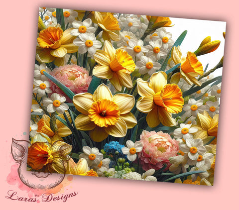 Daffodil Flowers 20 oz Skinny Tumbler Sublimation Design, Straight & Tapered Tumbler Png, Daffodil Tumbler Png, Digital Download PNG Sublimation Lara' s Designs 