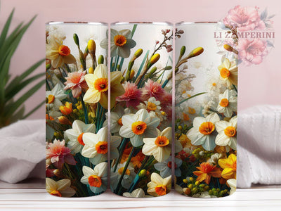 Daffodil Flowers 20oz Tumbler Wrap PNG, Flowers Tumbler PNG Sublimation Design, Straight & Tapered Tumbler Wrap, Instant Digital Download Sublimation Li Zamperini 