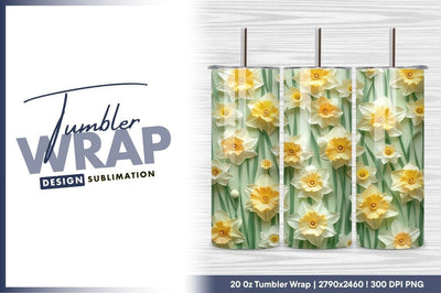 Daffodil Flowers Background Floral Spring Design Sublimation Regulrcrative 