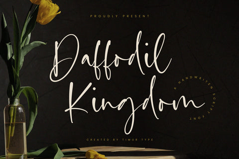 Daffodil Kingdom - Handwritten Script Font Font Timur type 