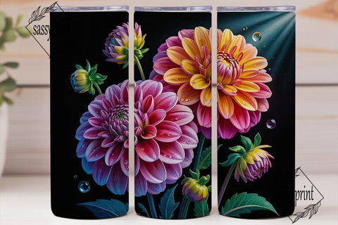 Dahlia Dreams 20oz Tumbler Wrap Sublimation sassyprint 