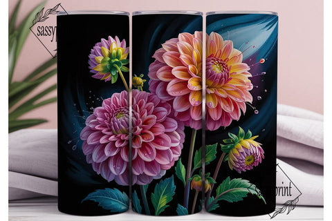 Dahlia Dreams 20oz Tumbler Wrap Sublimation sassyprint 