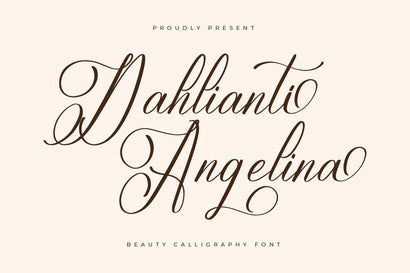 Dahlianti Angelina - Beauty Calligraphy Font Font Letterena Studios 