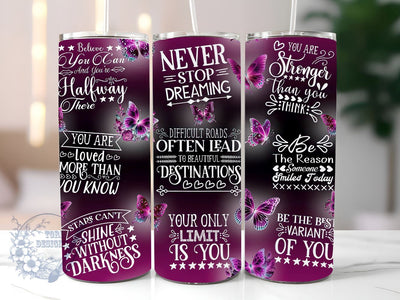 Daily Affirmation 20oz Skinny Tumbler, Inspirational Tumbler Png, Straight & Tapered Tumbler Wrap, Instant Digital Download Sublimation ToriDesigns 