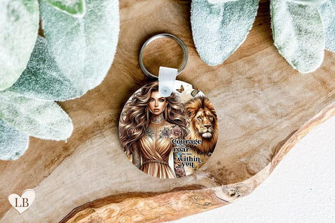 Daily Affirmation Keychain Sublimation, Courage Key Ring PNG Sublimation BijouBay 