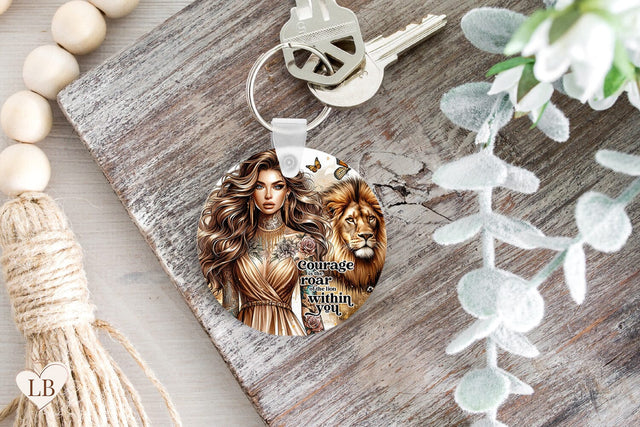 Daily Affirmation Keychain Sublimation, Courage Key Ring PNG Sublimation BijouBay 