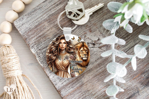 Daily Affirmation Keychain Sublimation, Courage Key Ring PNG Sublimation BijouBay 