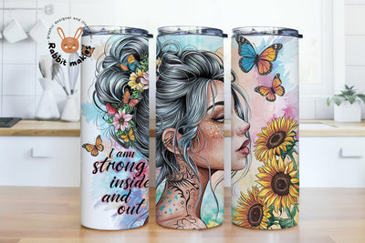 Daily Affirmation Tumbler wrap 20 oz Inspirational Aesthetic Girl Sublimation Tumbler Design Design Tumbler Templates Instant Digital PNG Sublimation Rabbitmakies 