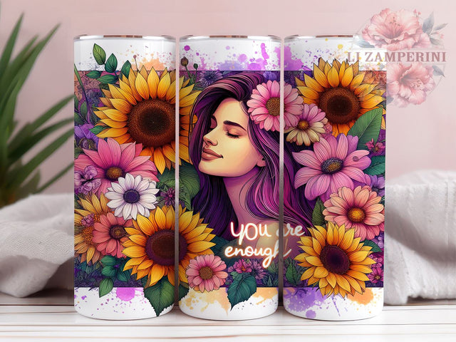 Daily Affirmations 20 oz Skinny Tumbler Sublimation Design, Straight & Tapered Tumbler Png, Snarky Funny Tumbler Png, Digital Download PNG Sublimation Li Zamperini 