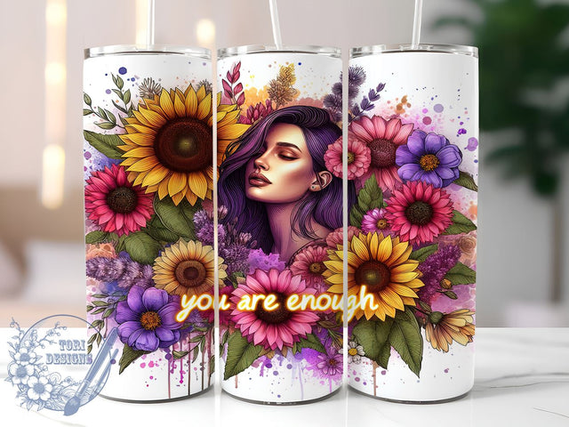 Daily Affirmations 20oz Skinny Tumbler PNG, Snarky Funny Tumbler Sublimation Wrap, Straight & Tapered Tumbler Wrap, Instant Digital Download Sublimation ToriDesigns 