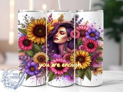 Daily Affirmations 20oz Skinny Tumbler PNG, Snarky Funny Tumbler Sublimation Wrap, Straight & Tapered Tumbler Wrap, Instant Digital Download Sublimation ToriDesigns 