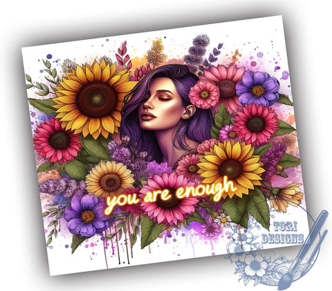 Daily Affirmations 20oz Skinny Tumbler PNG, Snarky Funny Tumbler Sublimation Wrap, Straight & Tapered Tumbler Wrap, Instant Digital Download Sublimation ToriDesigns 