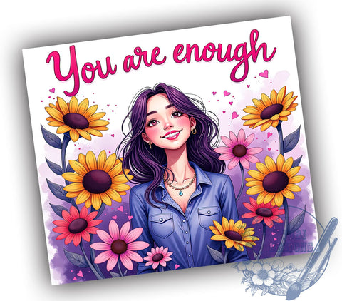 Daily Affirmations 20oz Skinny Tumbler PNG, Snarky Funny Tumbler Sublimation Wrap, Straight & Tapered Tumbler Wrap, Instant Digital Download Sublimation ToriDesigns 