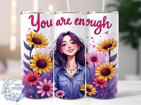 Daily Affirmations 20oz Skinny Tumbler PNG, Snarky Funny Tumbler Sublimation Wrap, Straight & Tapered Tumbler Wrap, Instant Digital Download Sublimation ToriDesigns 