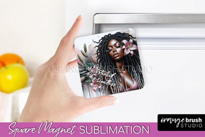 Daily Affirmations Magnet Sublimation - Square Fridge Magnet Sublimation OrangeBrushStudio 