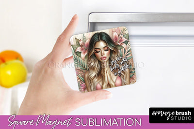 Daily Affirmations Magnet Sublimation - Square Fridge Magnet Sublimation OrangeBrushStudio 