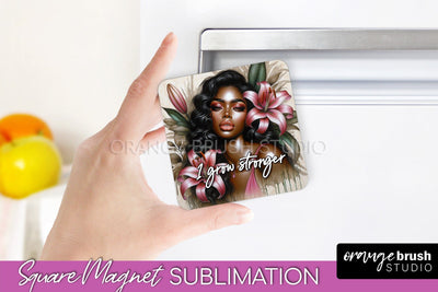 Daily Affirmations Magnet Sublimation - Square Fridge Magnet Sublimation OrangeBrushStudio 