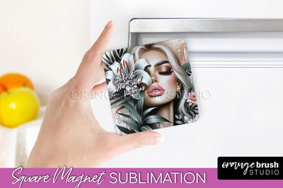 Daily Affirmations Magnet Sublimation - Square Fridge Magnet Sublimation OrangeBrushStudio 