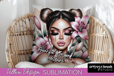 Daily Affirmations Pillow Cover, Floral Pillow Sublimation Sublimation OrangeBrushStudio 