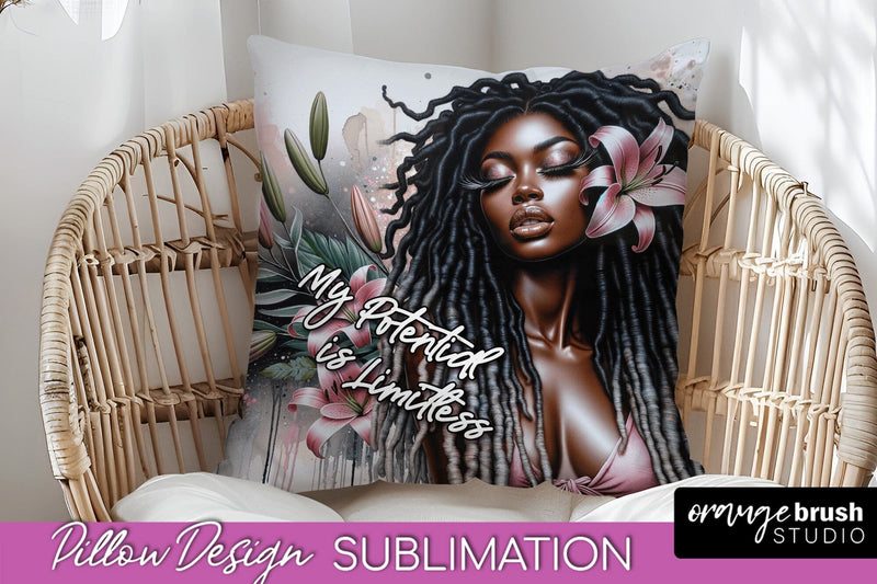 Daily Affirmations Pillow Cover, Floral Pillow Sublimation Sublimation OrangeBrushStudio 