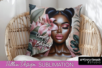 Daily Affirmations Pillow Cover, Floral Pillow Sublimation Sublimation OrangeBrushStudio 