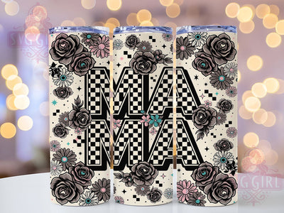 Daily Affirmations Retro Humor 20oz Tumbler, Funny Sarcastic, Retro Checkered, Mama Bloom, Vintage Humor, Skinny Tumbler, Sublimation PNG Sublimation SvggirlplusArt 