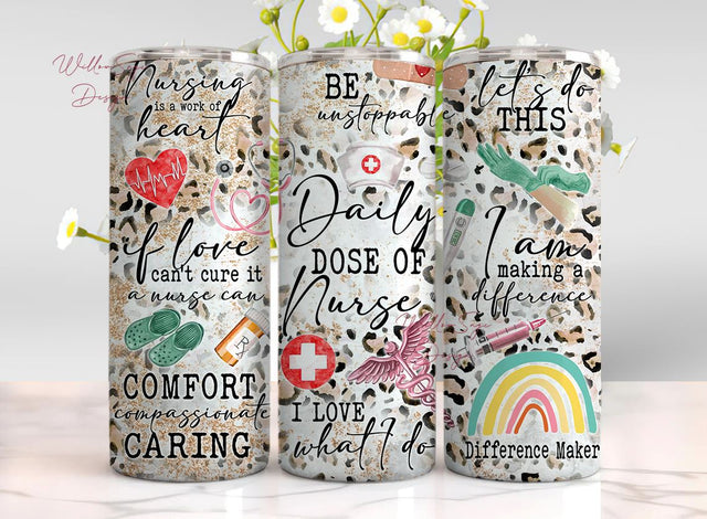 Daily dose of Nurse 20 oz skinny tumbler png, western tumbler wrap png, Nurse 20 oz tumbler designs, Nurse life png, tumbler png download Sublimation WillowSageDesign 