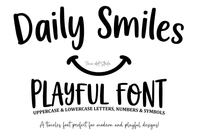 Daily Smiles – Playful Handwritten Font with Friendly Style Font TonisArtStudio 