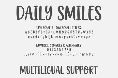 Daily Smiles – Playful Handwritten Font with Friendly Style Font TonisArtStudio 