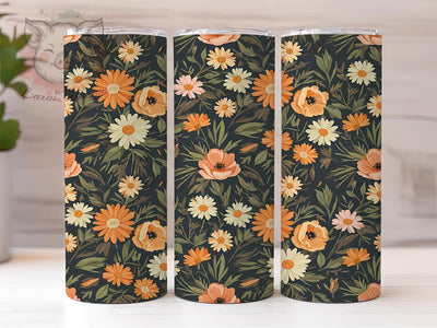Dainty Boho Wildflower Tumbler, Boho Design, Delicate Flowers, Wildflower Pattern, Feminine Gift Wrap, Bohemian Tumbler, Nature Art Design Sublimation Lara' s Designs 