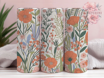 Dainty Boho Wildflower Tumbler, Dainty Floral Pattern, Soft Boho Flowers, 20Oz Sublimation Wrap, Delicate Floral Art, Wildflower Texture, Tumbler Sublimation Sublimation Li Zamperini 