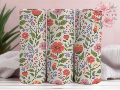 Dainty Boho Wildflower Tumbler, Dainty Floral Pattern, Soft Boho Flowers, 20Oz Sublimation Wrap, Delicate Floral Art, Wildflower Texture, Tumbler Sublimation Sublimation Li Zamperini 