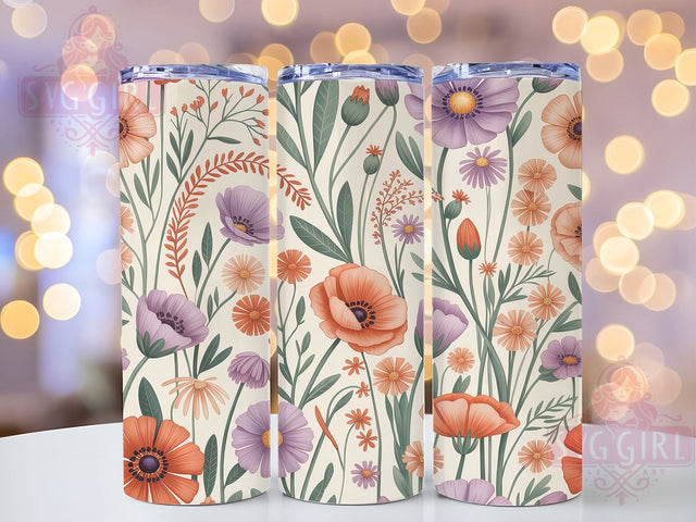 Dainty Pastel Wildflower Tumbler, Delicate Floral Pattern, Soft Wildflower Design, 20Oz Sublimation Wrap, Pastel Floral Art, Wildflower Texture, Tumbler Sublimation Sublimation SvggirlplusArt 
