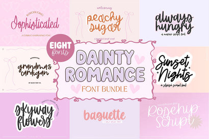 Dainty Romance Script Font Bundle Font Blush Font Co. 