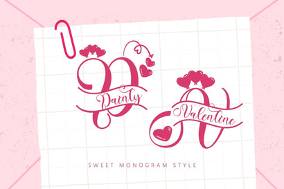 Dainty Valentine Monogram Font Prasetya Letter 