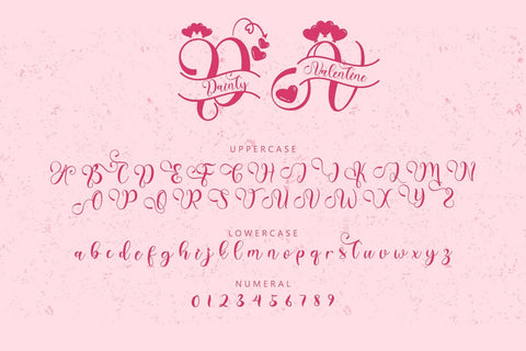 Dainty Valentine Monogram Font Prasetya Letter 