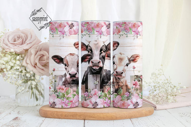 Dairy Cow Tumbler Wrap, Baby Cow 20 Oz Skinny Sublimation Tumbler PNG, Rustic Country Cow Tumbler Design Download Digital File Sublimation sassyprint 