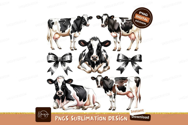 Dairy Cow Watercolor Clipart Sublimation Png Sublimation Designangry 