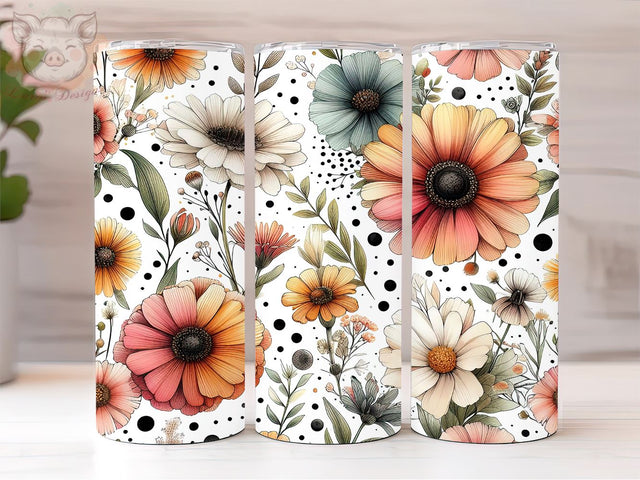 Daisies 20oz Tumbler Png, Sublimation Design, Daisy Flowers Tumbler Png, Digital Download PNG Sublimation Lara' s Designs 