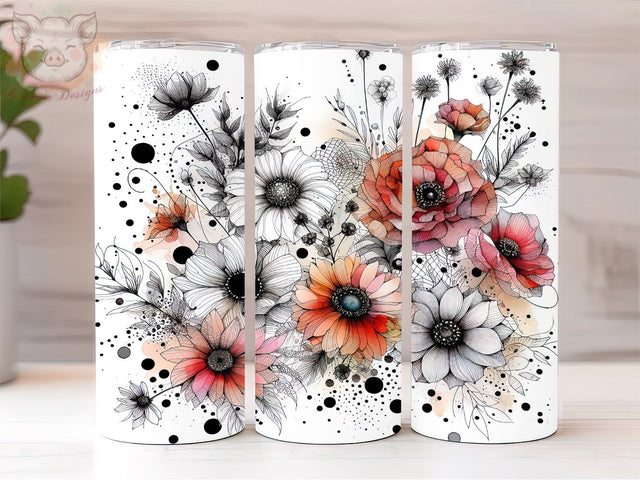 Daisies 20oz Tumbler Png, Sublimation Design, Daisy Flowers Tumbler Png, Digital Download PNG Sublimation Lara' s Designs 