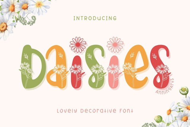 Daisies - Decorative Font Font AnningArts Design 